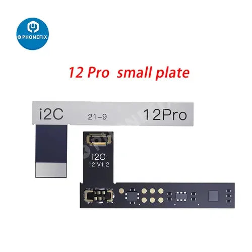 PhoneFix i2C BR KC01 battery data corrector tool for iPhone 11-15 Pro Max, showing device screen with testing interface.