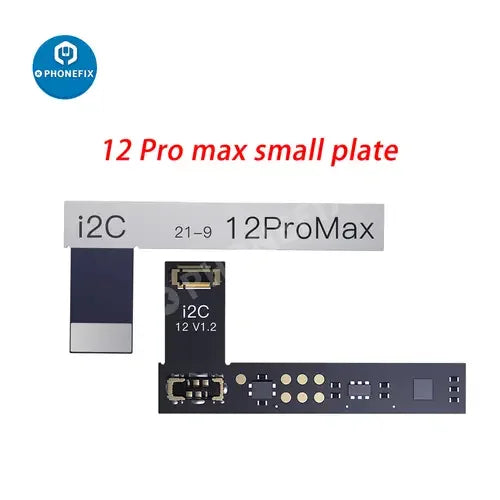 PHONEFIX i2C BR KC01 battery data corrector tool for iPhone 11-15 Pro Max, showing device connection and testing interface.