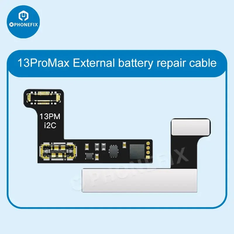 i2C BR KC01 Battery Data Corrector for iPhone 11-15 Pro Max, PHONEFIX battery tester tool, shown with device connection and display