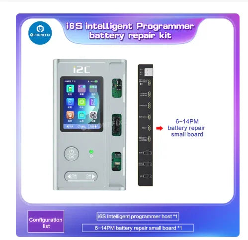 PHONEFIX i2C BR KC01 battery data corrector for iPhone 11-15 Pro Max, a compact battery tester tool for accurate battery diagnostics.