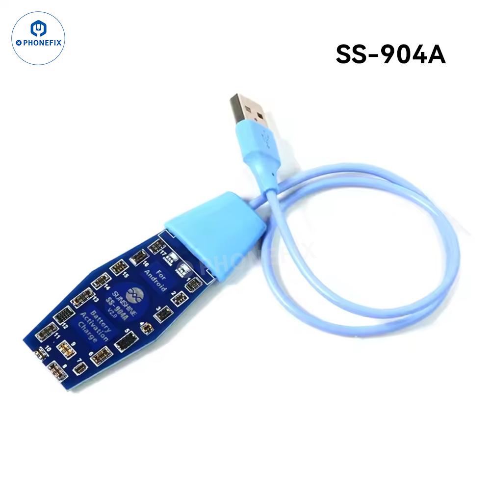 PHONEFIX Sunshine Phone Battery Charging Activation Board for iPhone and Android, battery tester tool with circuit components.