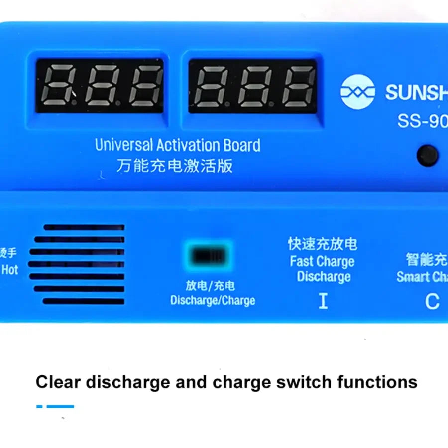 PhoneFix SS-909 universal battery charging activation board tester for phone repair, showing the compact battery tester tool.