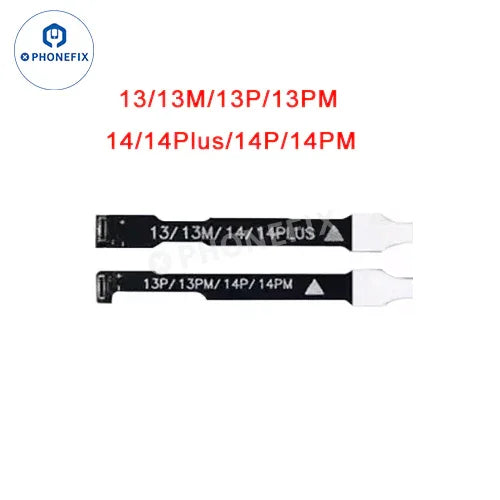 PHONEFIX W09 Pro Battery Tester for iPhone 11-15, showing test screen with battery status and connection ports on the tool.