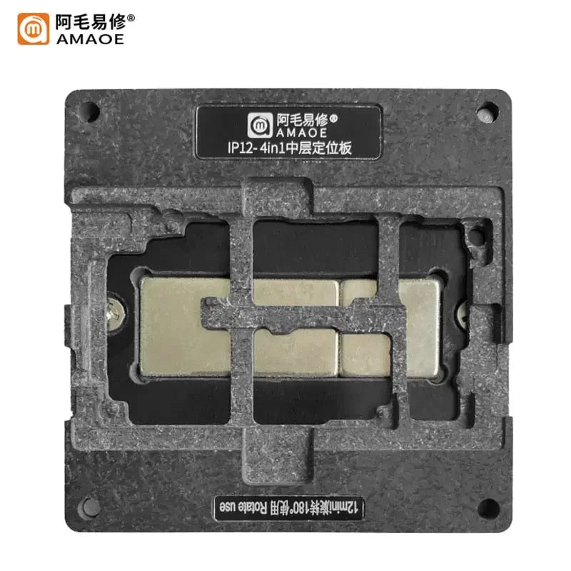 Amaoe middle layer tin planting platform for iPhone X to Pro Max, BGA reballing platform by PHONEFIX, used for iPhone repair.