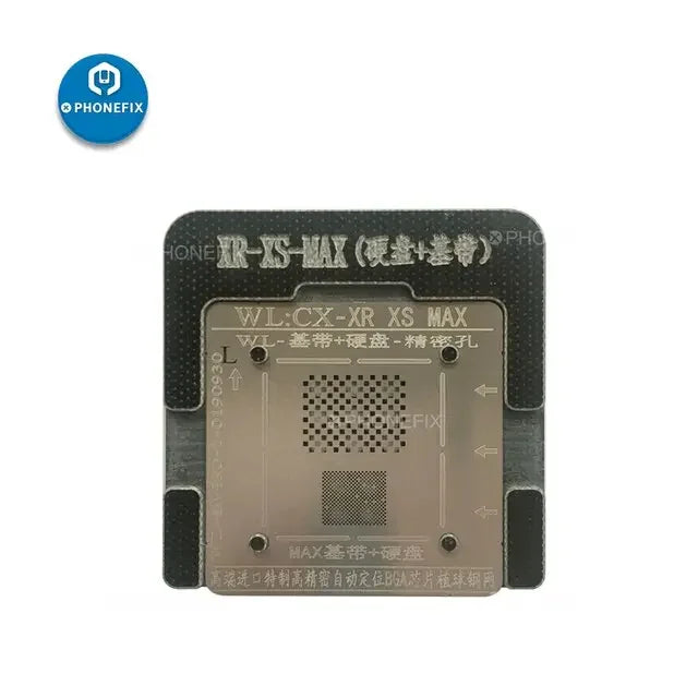 Kit de plantillas para reballing BGA de PhoneFix con molde de posicionamiento para iPhone X-12 Pro Max, utilizado para reparaciones de reballing precisas.