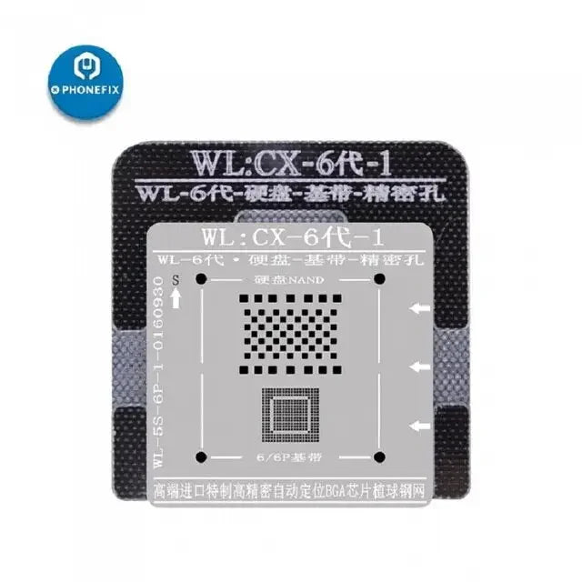 Kit de plantillas de reballing BGA de PHONEFIX con molde de posicionamiento para iPhone X a 12 Pro Max, utilizado para reparaciones de reballing precisas.