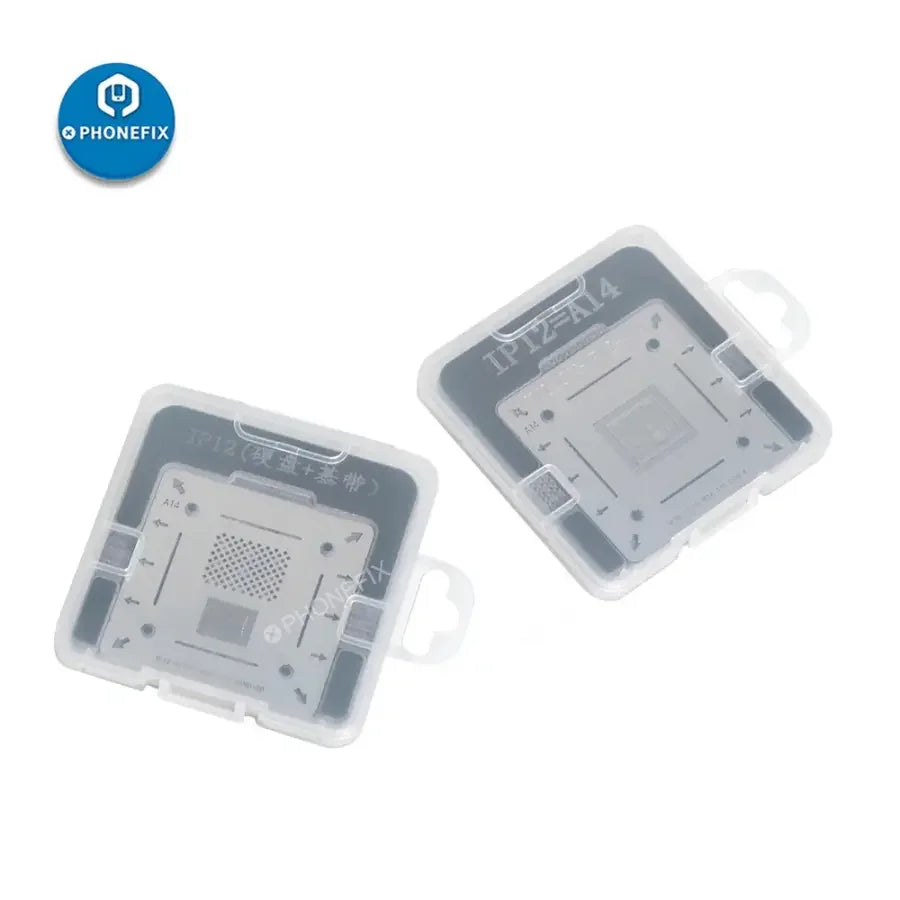 Kit de plantillas para reballing BGA de PhoneFix con molde de posicionamiento para iPhone X a 12 Pro Max, utilizado para reballing y reparación.