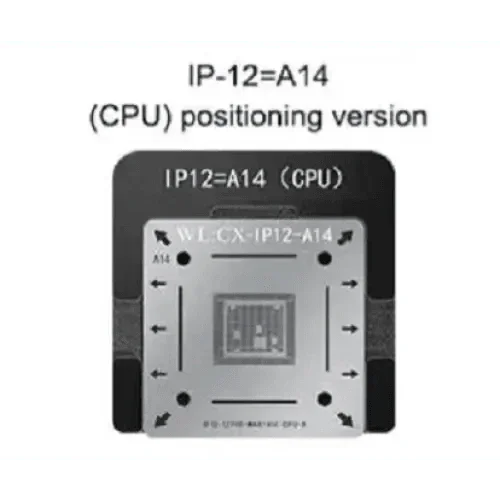 Plantillas de reballing BGA de PHONEFIX para banda base de iPhone, NAND, CPU A6-A14, utilizadas para un reballing preciso en chips BGA.