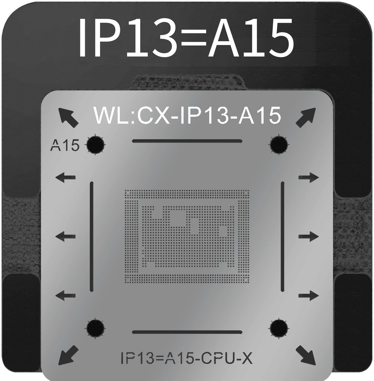 Plantilla de plataforma de reparación BGA PHONEFIX A15 para el proceso de reparación de CPU de banda base NAND A6-A14 de iPhone.