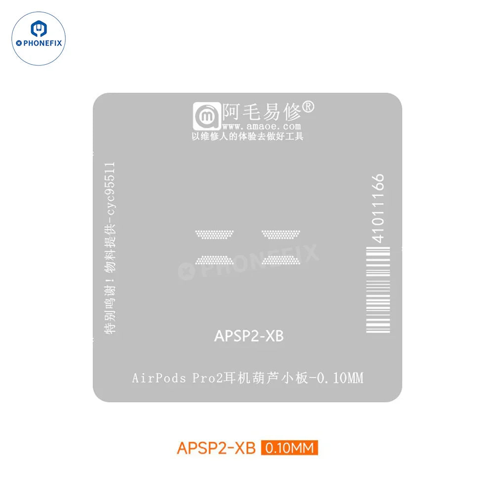 Amaoe BGA reballing platform stencil for AirPods Pro 2, 1, 3 - precision tin planting tool for AirPod repair by PHONEFIX