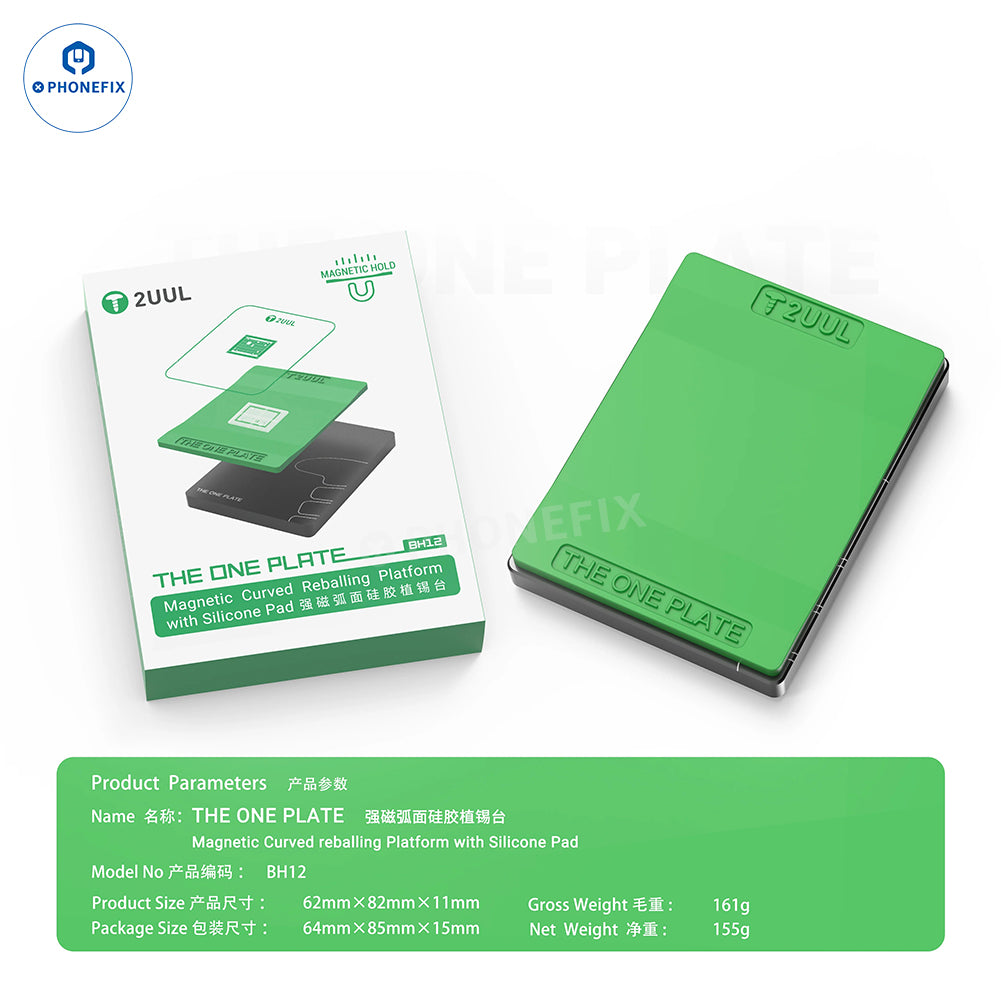 PhoneFix BH12 The One Plate BGA reballing platform with silicone pad for precise reballing of circuit boards.