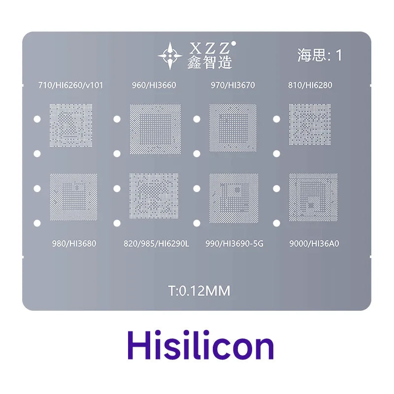 Phonefix XZZ L23 CPU Reballing Stencil Platform for iPhone A8-A16 BGA repair, showing the stencil and platform setup for reballing.