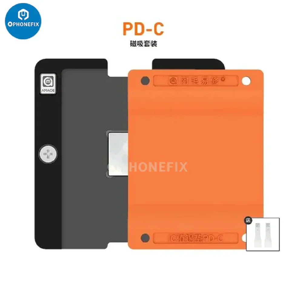 PHONEFIX AMAOE PD-C BGA Reballing Platform with magnetic planting tin pad for CPU and BGA reballing processes.
