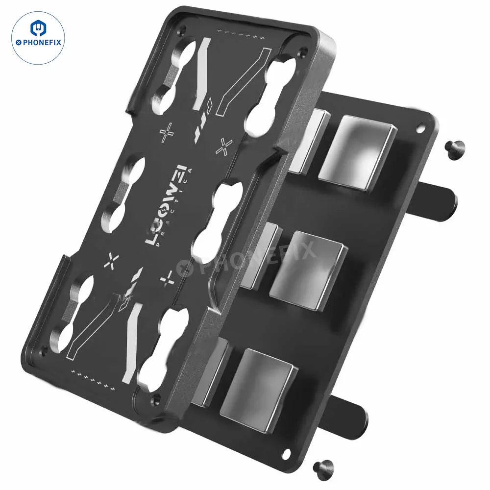 LUOWEI LW-PT03 BGA reballing platform by PHONEFIX with a detailed view of the reballing tin planting surface.