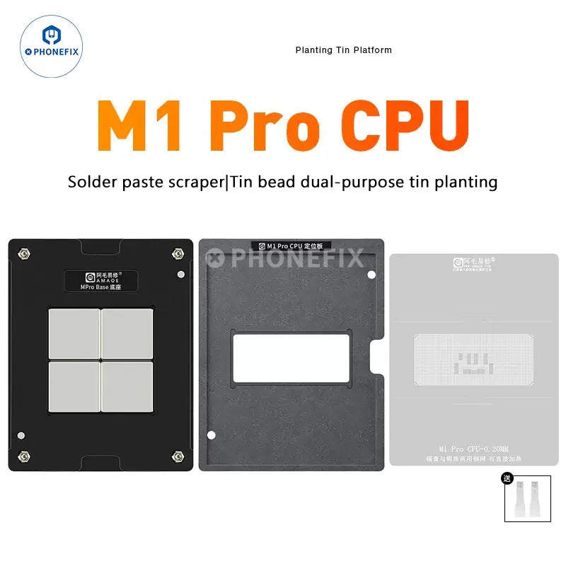 Plataforma de estañado de CPU PHONEFIX AMAOE para MacBook M1 Pro y M2/M3 Pro, plataforma de reballing BGA con herramientas de precisión