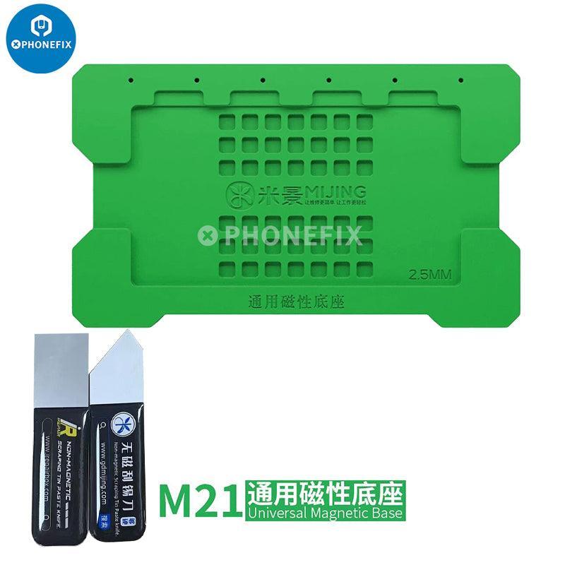 MIJING M21 universal magnetic base for phone mid frame BGA reballing, compatible with PHONEFIX reballing platform.