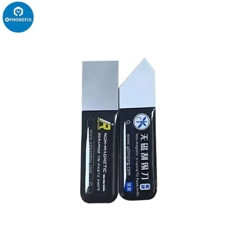 PhoneFix MIJING M21 universal magnetic base for BGA reballing, used on phone mid-frame for precise reballing tasks.