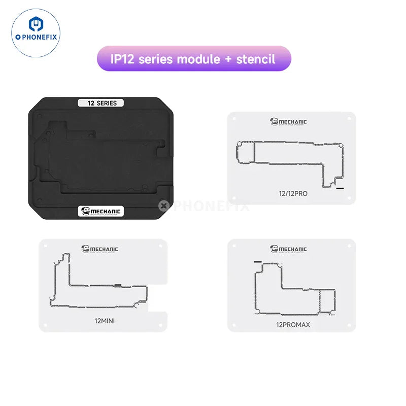 PHONEFIX BGA Reballing Platform for iPhone X-16 Pro Max, mid-layer reballing tool with detailed components visible in the image.