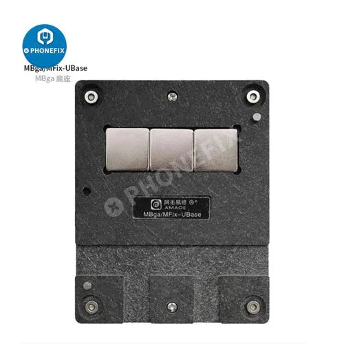 Amaoe MFix X-15PM BGA reballing platform by PHONEFIX, featuring a middle layer tin planting platform with precise stencil positioning.