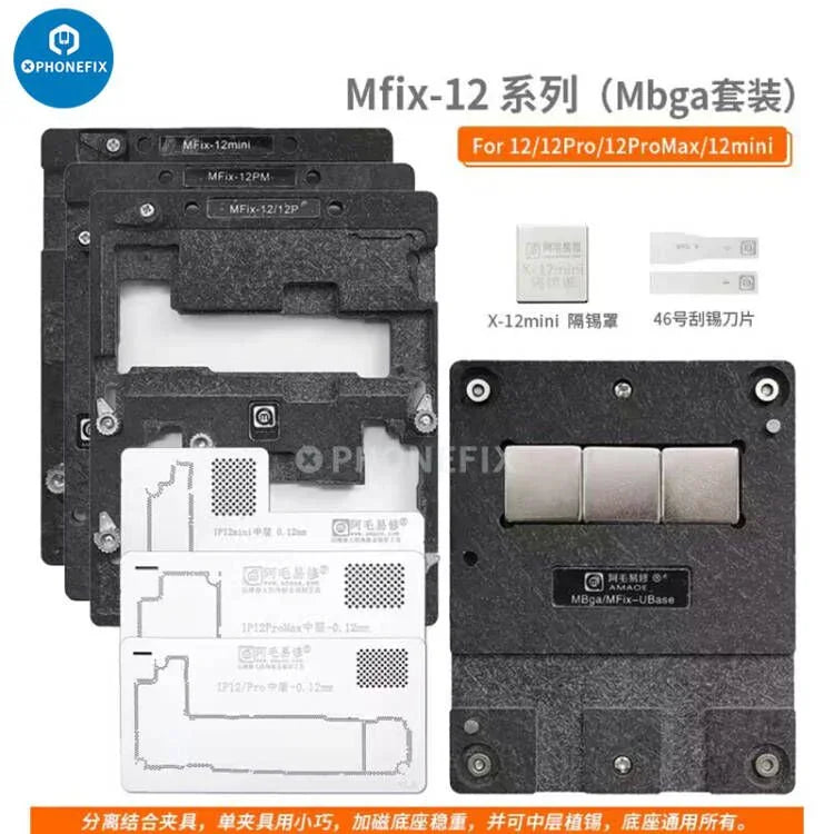 Amaoe MFix X-15PM BGA reballing platform with middle layer tin planting platform, designed for motherboard repair and rework.