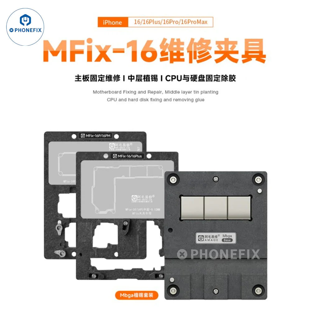 PhoneFix Amaoe MFix X-15PM BGA reballing platform with middle layer tin planting platform for motherboard rework.