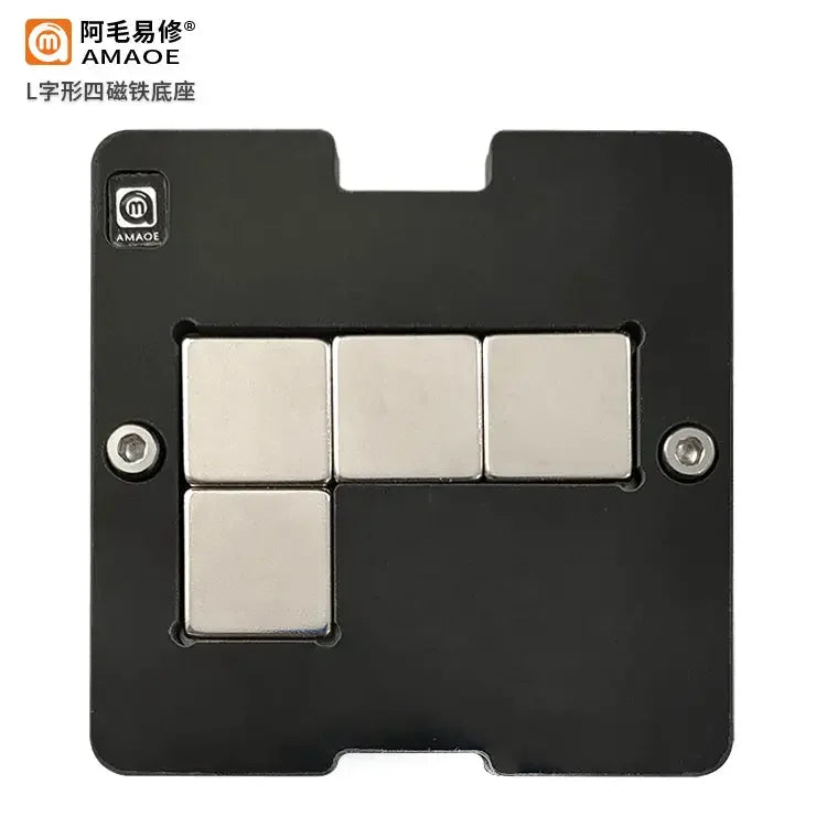 AMAOE BGA reballing stencil middle layer station for Samsung S20 and Note10 smartphones, used in BGA reballing processes.