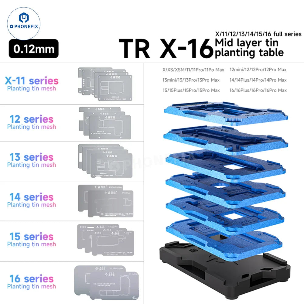 XZZ TR Middle Frame BGA Plant Tin Platform For iPhone X-17 Pro Max