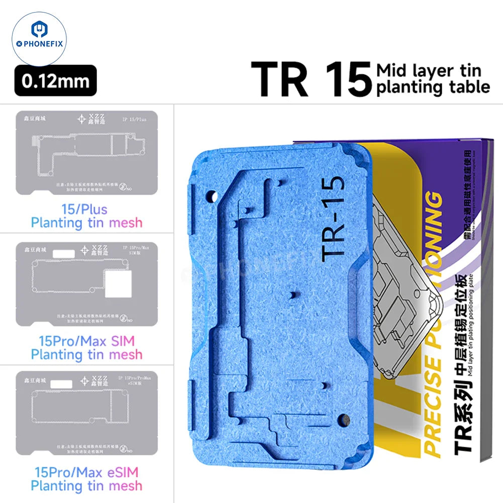 BGA reballing platform for iPhone X to Pro Max by PHONEFIX, middle frame tin platform for XZZ TR BGA reballing process