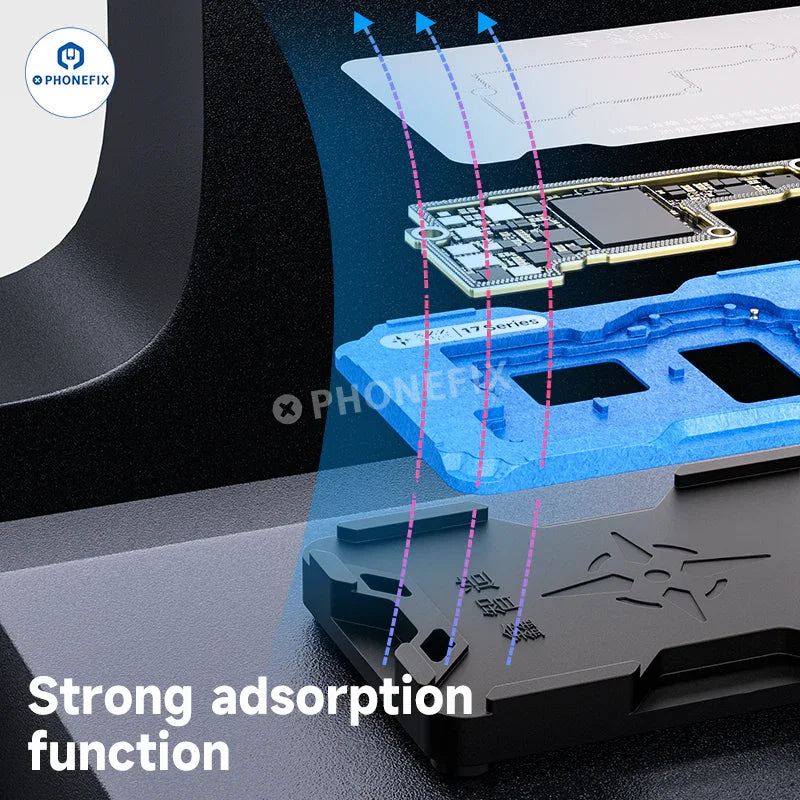 PHONEFIX XZZ TR Middle Frame BGA Reballing Platform for iPhone X to Pro Max, used for precise reballing and repair work
