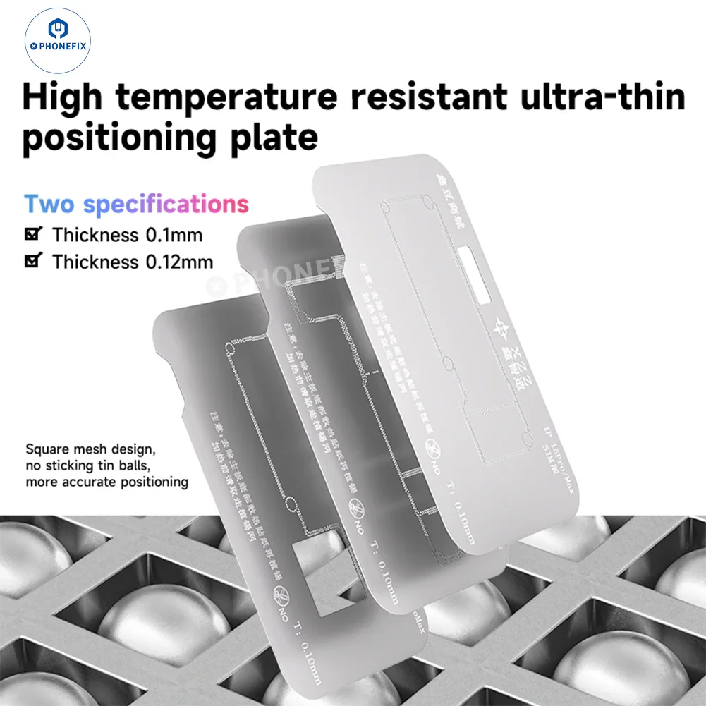 PHONEFIX XZZ TR Middle Frame BGA Plant Tin Platform for iPhone X to Pro Max, used for BGA reballing and repair processes.