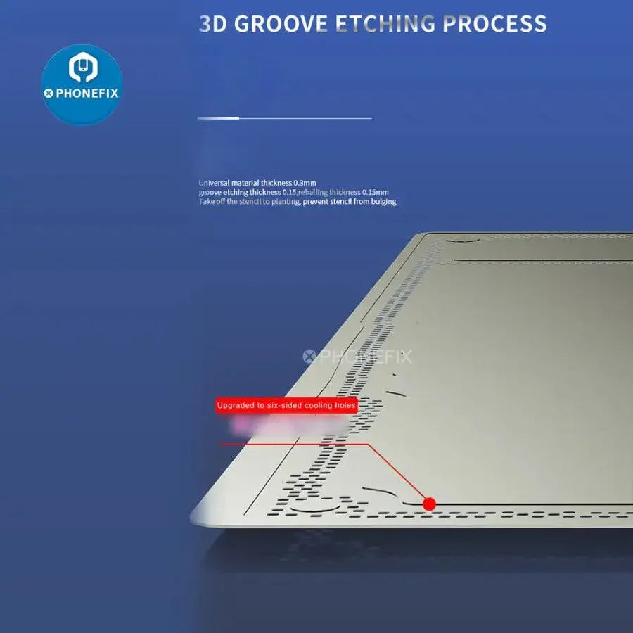 BGA reballing stencil for iPhone 12 Pro by PHONEFIX, middle frame 3D-12Pro for precise iPhone 12 Pro repair.