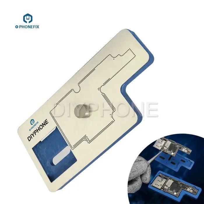 Mechanic 3D middle layer BGA reballing stencil for iPhone X A12, used for precise reballing and repair processes by PHONEFIX.
