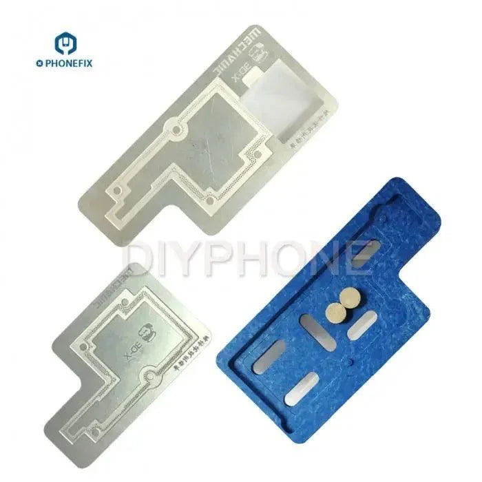 3D middle layer BGA reballing stencil for iPhone X A12 by PHONEFIX, used for precise BGA chip reballing and repair.