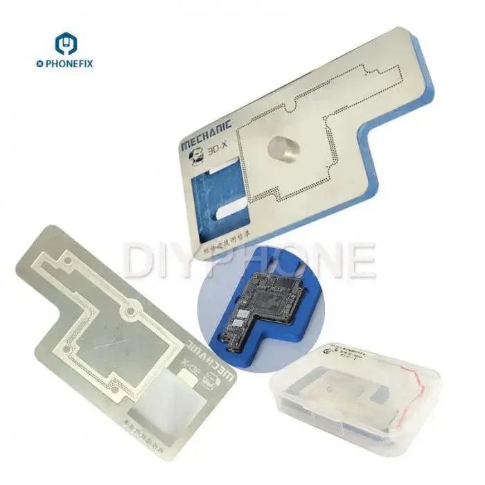 Mechanic 3D Middle Layer BGA Reballing Stencil for iPhone X A12 by PHONEFIX, featuring intricate design for precise reballing.