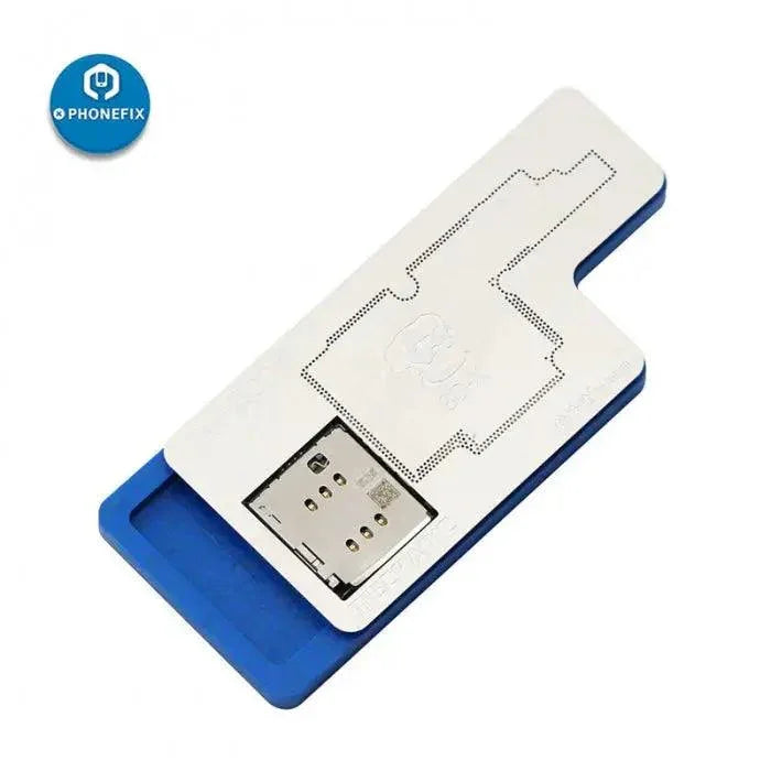 PHONEFIX 3D Pro BGA Reballing Stencil Platform for iPhone X, XS, XS Max, used for precise reballing repairs