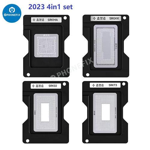 XinZhiZao BGA Reballing Stencil Kit for MacBook Air and Pro repair, featuring precision stencil design by PHONEFIX.