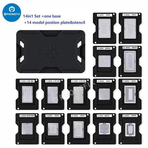 Kit de plantillas XinZhiZao para reballing BGA para reparación de MacBook Air y Pro, con un diseño de plantilla preciso para el reballing de la CPU.