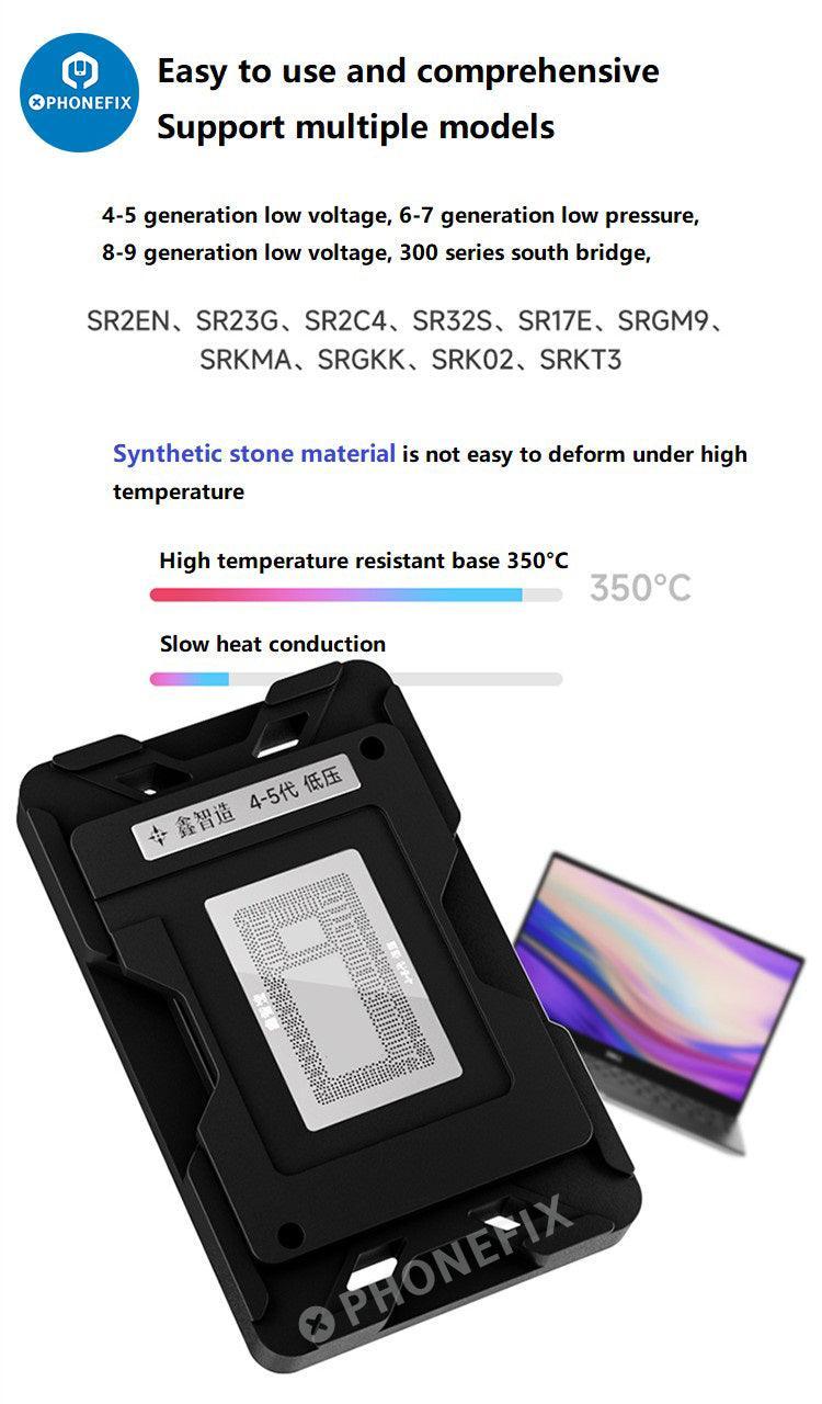 Kit de plantillas de reballing BGA de CPU XinZhiZao para reparación de MacBook Air y Pro, con plantilla metálica de precisión y herramientas, de PHONEFIX.