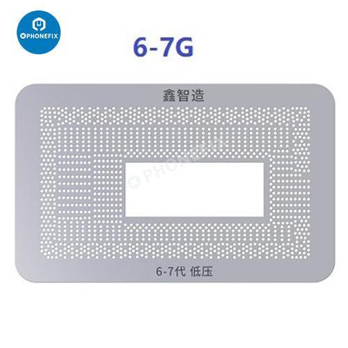 Kit de plantillas de reballing BGA de XinZhiZao para la reparación de MacBook Air y Pro, que incluye una plantilla metálica de precisión para el reballing de la CPU.