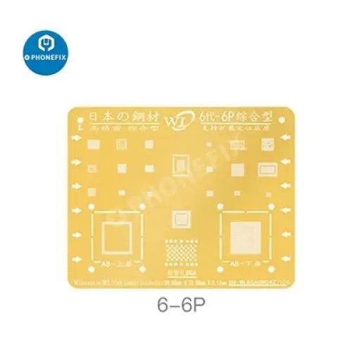 WL Golden BGA Reballing Stencil Net for iPhone 6-13 Pro Max soldering, used for precise BGA reballing repair.