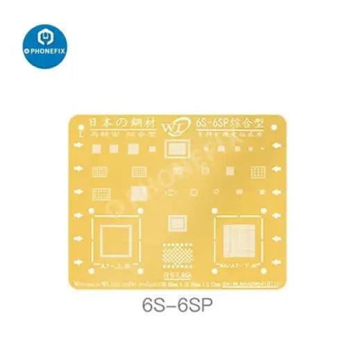 PhoneFix WL Golden BGA Reballing Stencil Net for iPhone 6-13 Pro Max soldering repair, precision tool for reballing process.