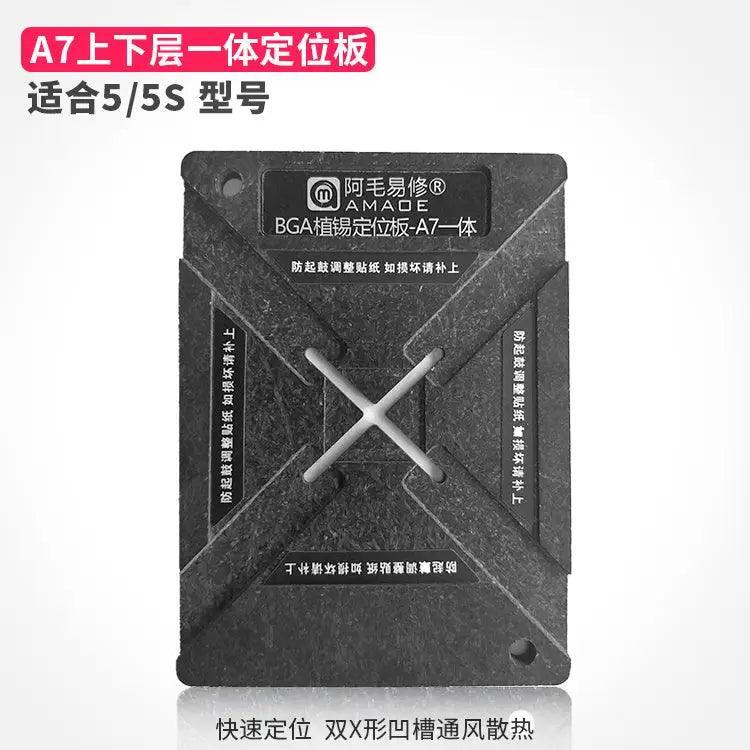 Amaoe A7-13 Magnetic BGA Reballing Platform Positioning Plate used with PHONEFIX BGA Reballing Stencil for precise rework.