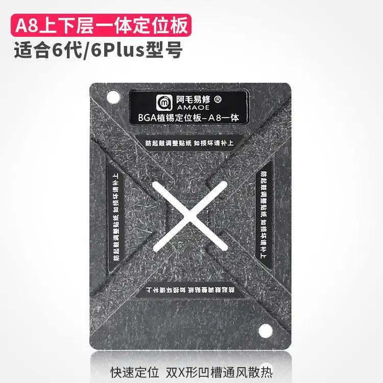 PHONEFIX Amaoe A7-13 magnetic BGA reballing stencil and positioning plate for precise BGA reballing on electronic devices.