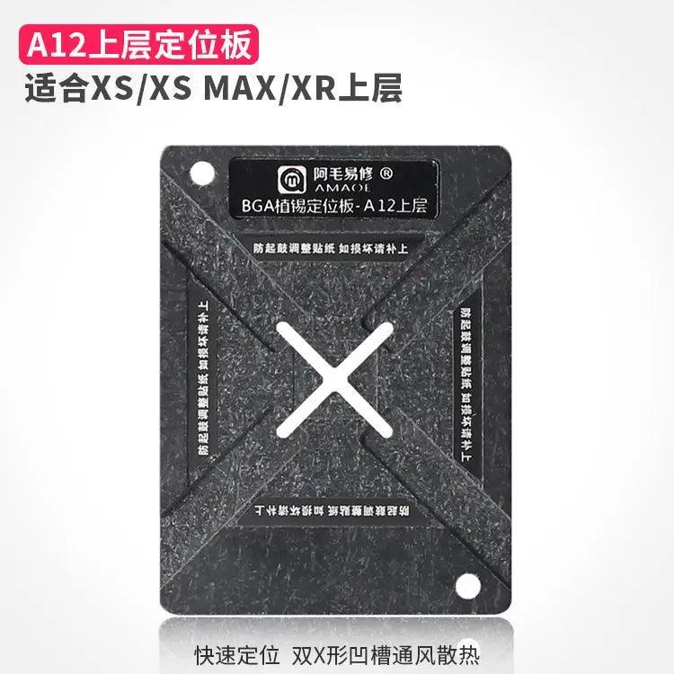 Phonefix Amaoe A7-13 magnetic BGA reballing stencil and platform positioning plate for precise BGA reballing repairs.