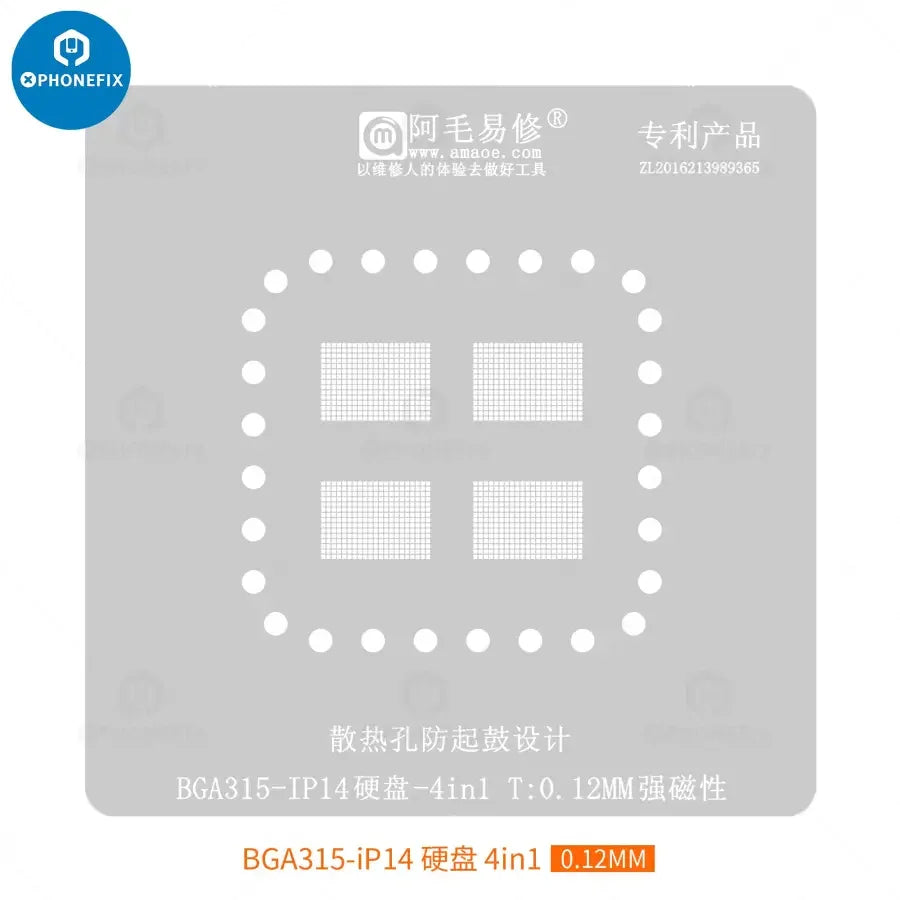 AMAOE BGA110 BGA315 NAND Chip BGA Reballing Platform BGA Reballing Stencil for iPhone 14 series by PHONEFIX