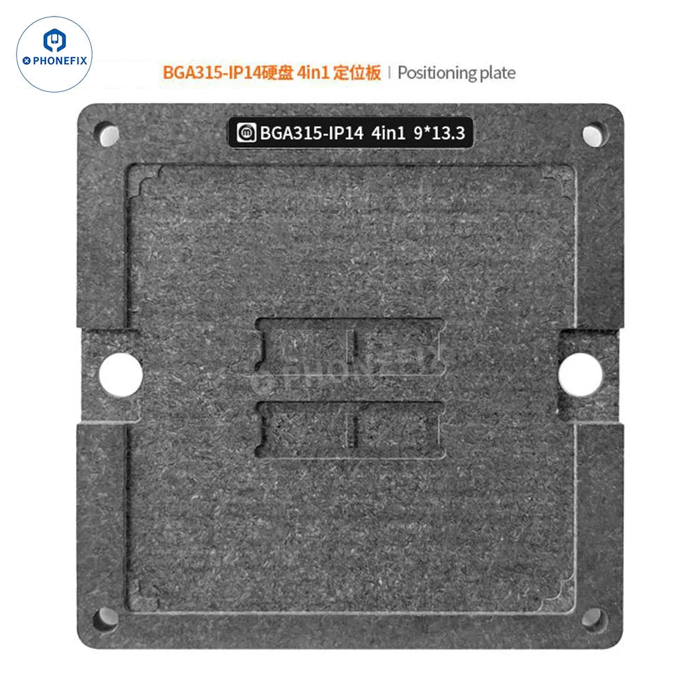 PhoneFix BGA315 Nand Chip BGA Reballing Platform stencil with positioning mold for iPhone 14 BGA chips.
