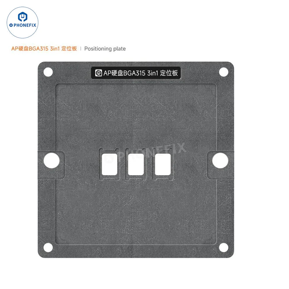 PhoneFix BGA110 BGA315 NAND chip reballing stencil platform for precise BGA reballing and chip repair.