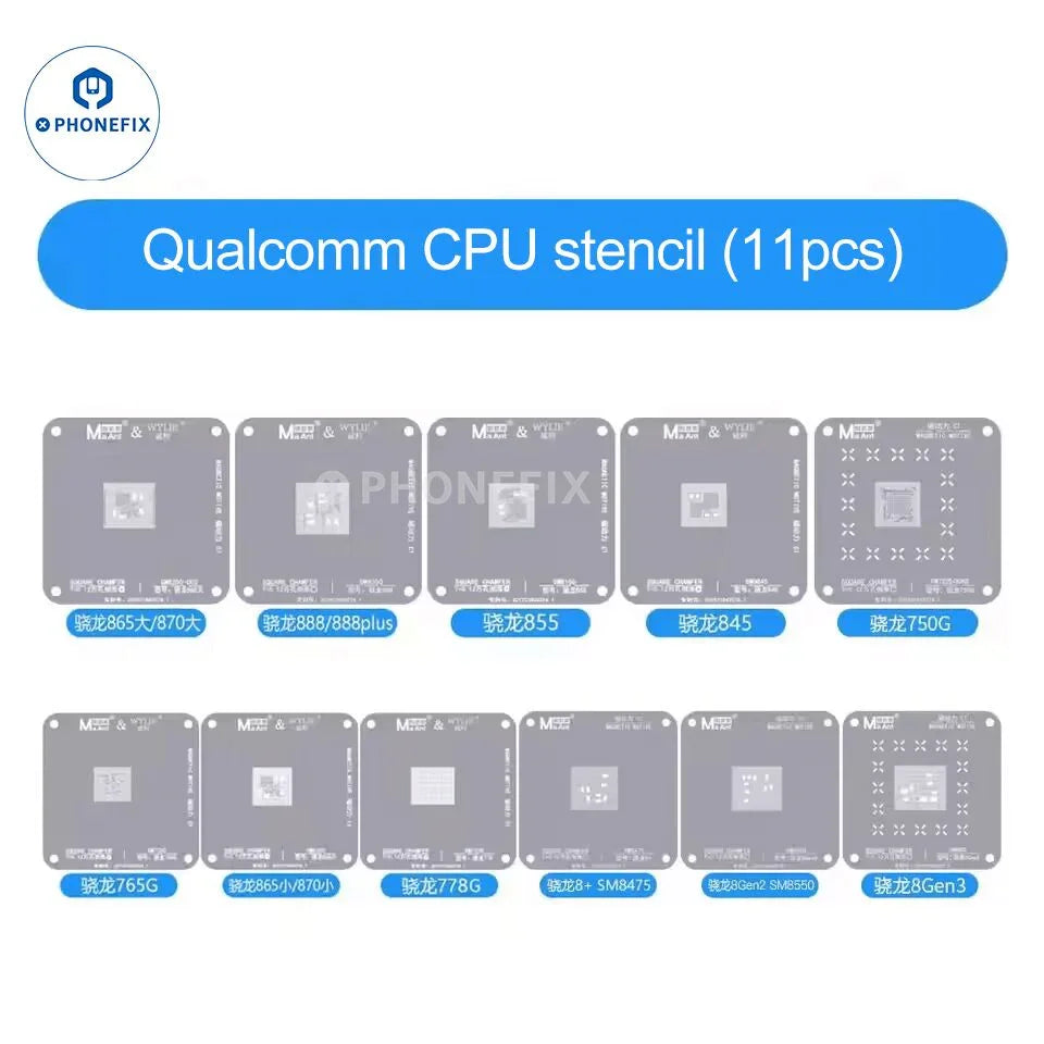 PHONEFIX MaAnt C1 Tin Planting Platform BGA reballing stencil for iPhone Qualcomm Hisilicon CPU repair, shown on a white background.