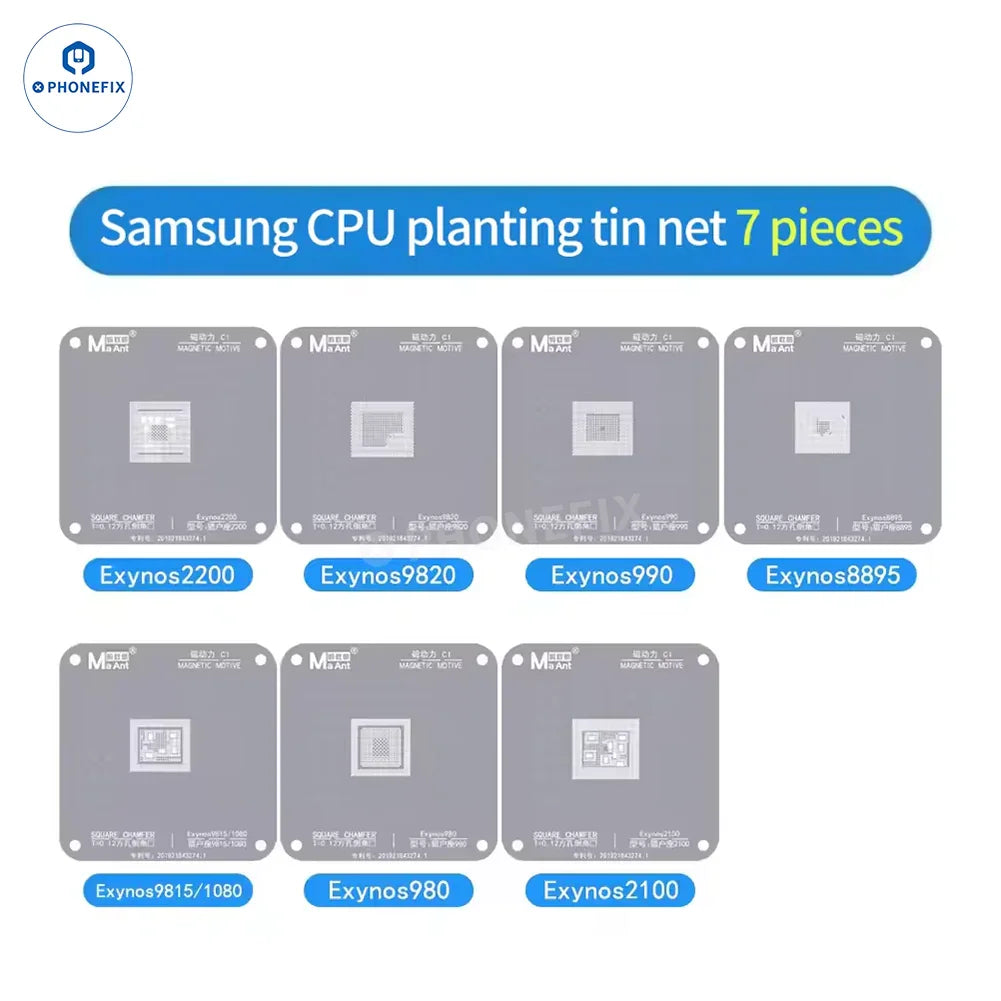 MaAnt C1 Tin Planting Platform BGA reballing stencil for iPhone Qualcomm Hisilicon CPUs, used for reballing and rework.