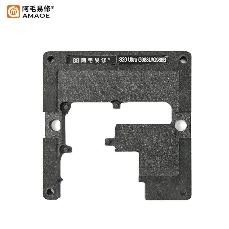Amao S20 Ultra G988U/G988B BGA reballing stencil from PHONEFIX, middle layer planting platform for phone BGA repair.
